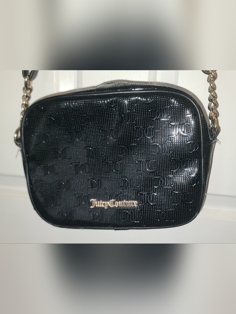 Juicy Couture Black Patent Embossed Bag